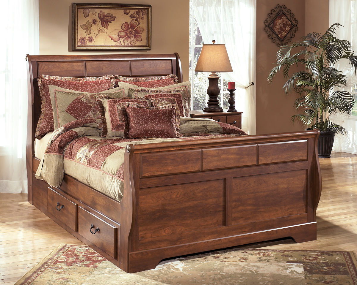 ashley furniture upholstered sleigh bedroom set