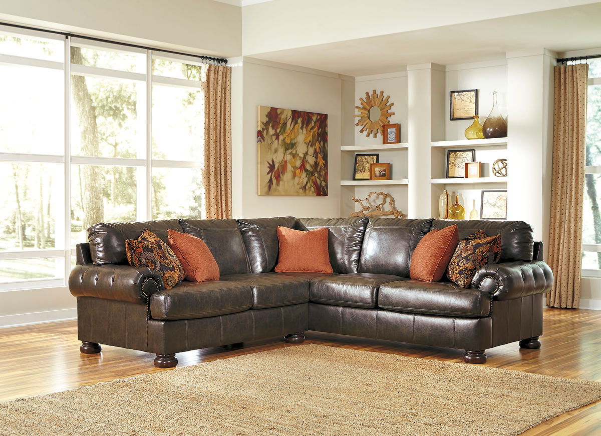 Nesbit DuraBlend® - Antique - LAF Loveseat & RAF Sofa Sectional - EZ ...