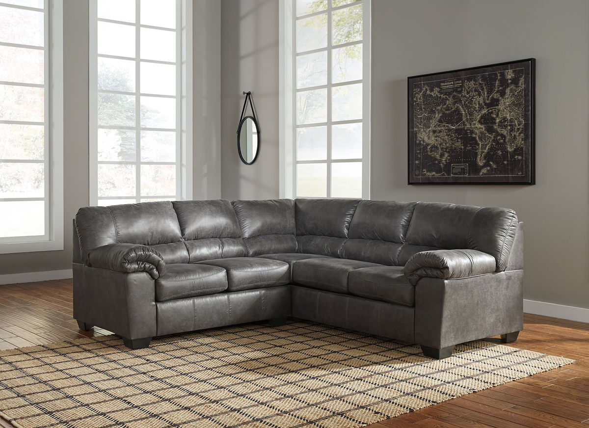 bladen slate faux leather sofa