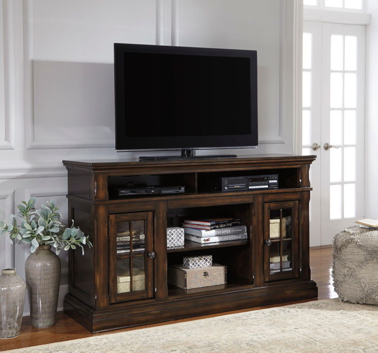 Roddinton - Dark Brown - LG TV Stand w/FRPL/Audio OPT - EZ Furniture ...