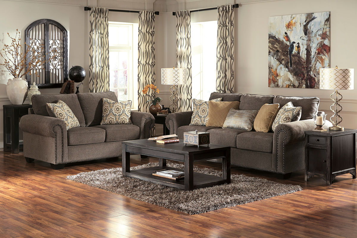 Emelen - Alloy - Sofa, Loveseat, Gavelston Cocktail Table, End Table, Sofa  Table & Chair Side End Table - EZ Furniture Sales & Leasing