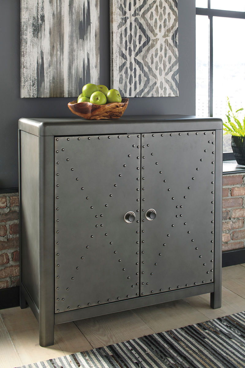 Rock Ridge Gunmetal Finish Accent Cabinet EZ Furniture Sales   Image 5845 