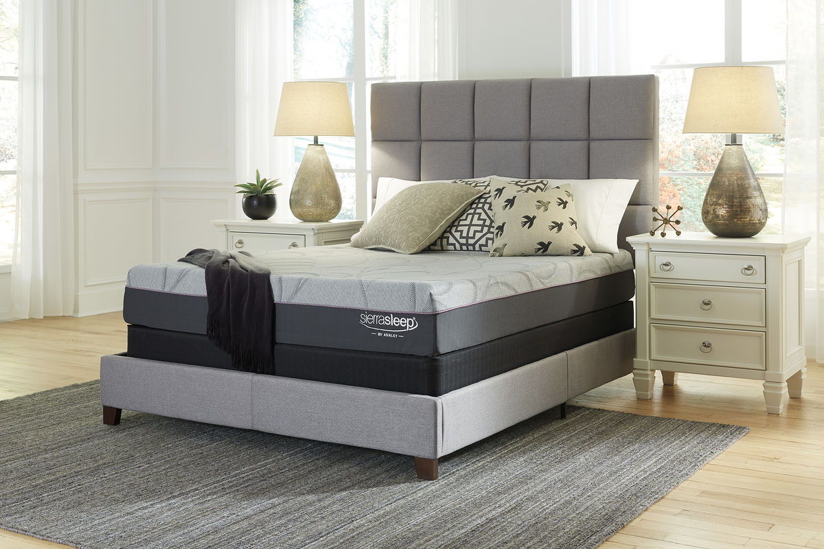 sierra sleep palisades light gray queen mattress