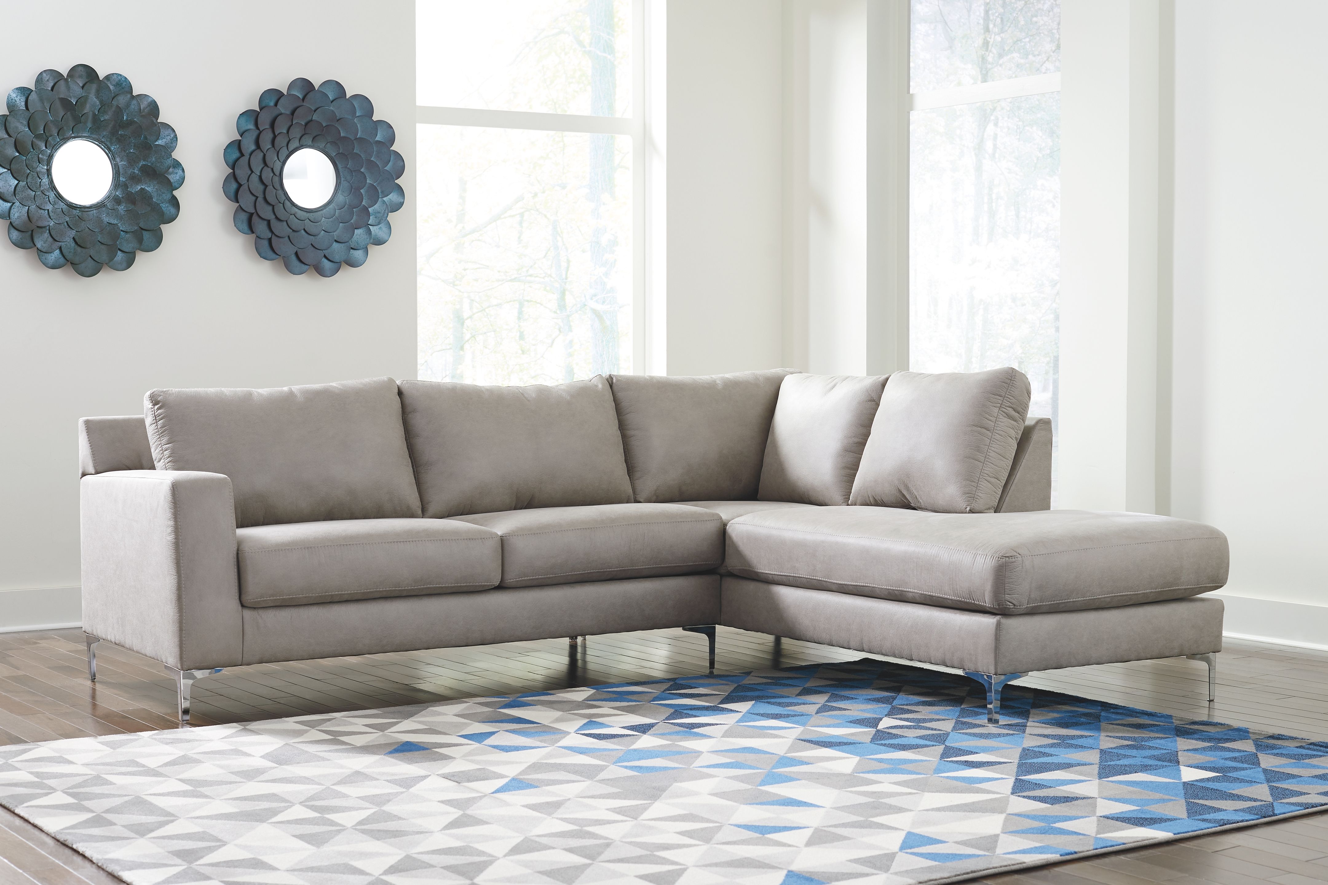 Ryler - Steel - LAF Sofa & RAF Corner Chaise Sectional - EZ Furniture ...