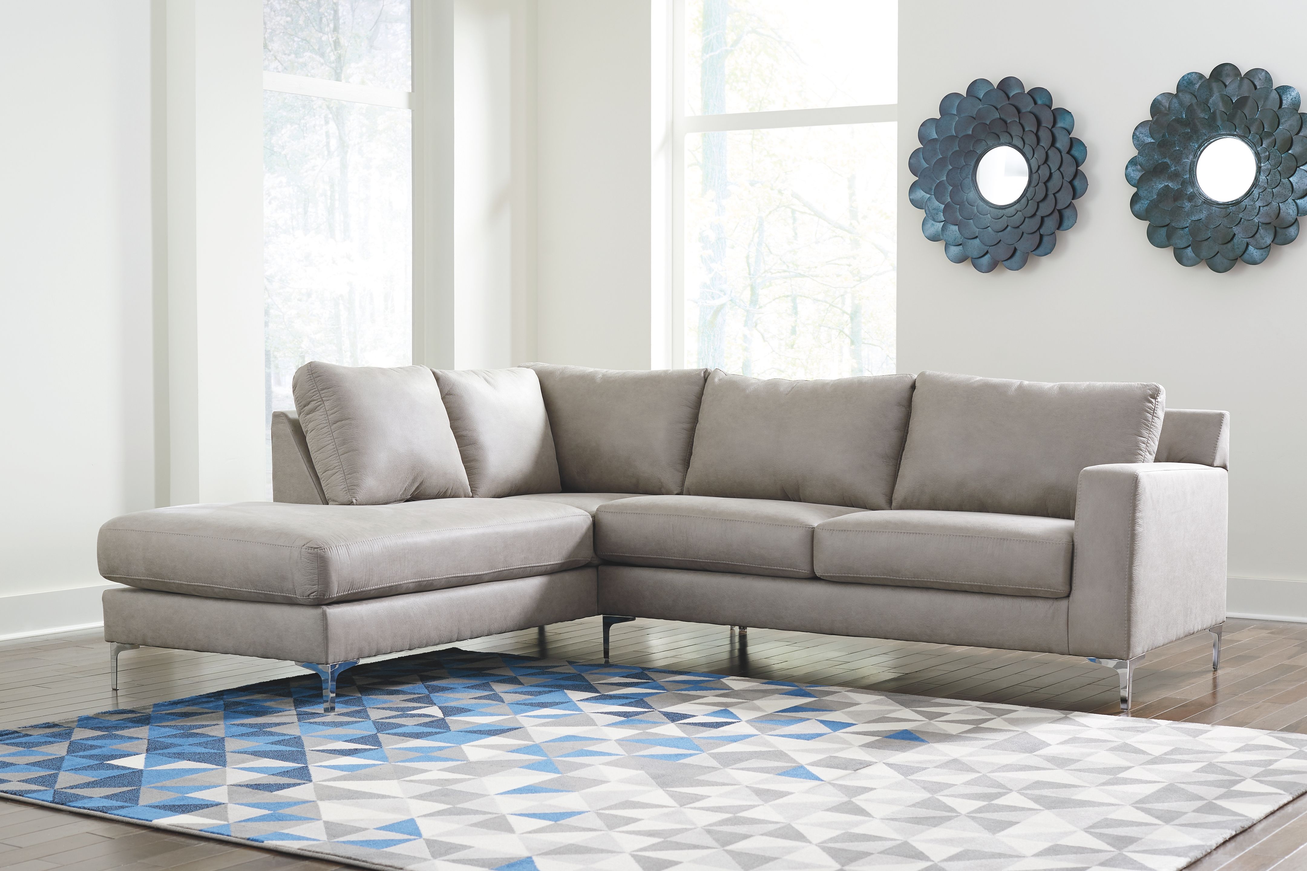 Ryler - Steel - LAF Corner Chaise & RAF Sofa Sectional - EZ Furniture ...