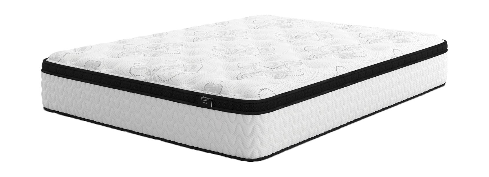 chime 12 inch hybrid white queen mattress & foundation