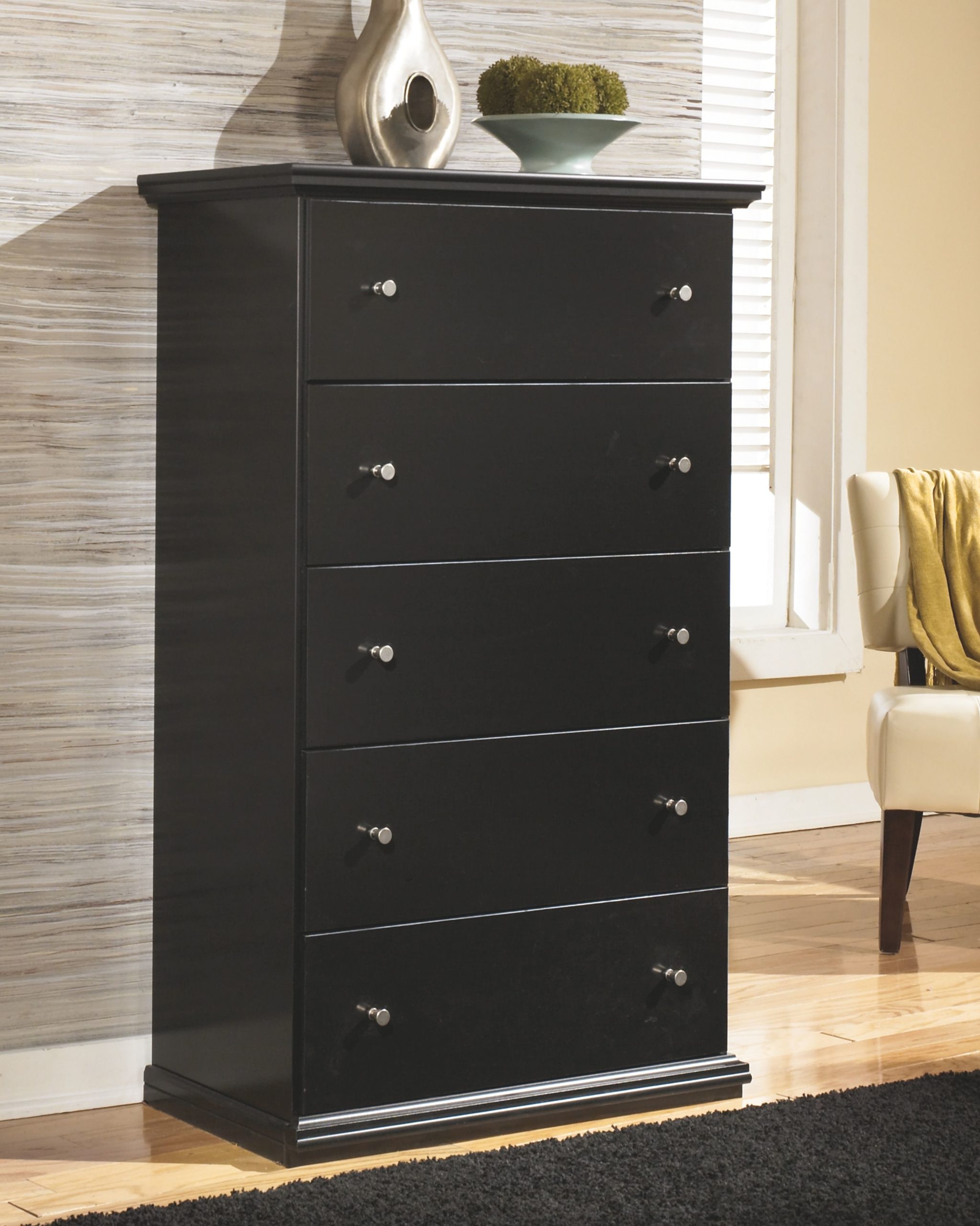 Maribel Black Five Drawer Chest EZ Furniture Sales & Leasing