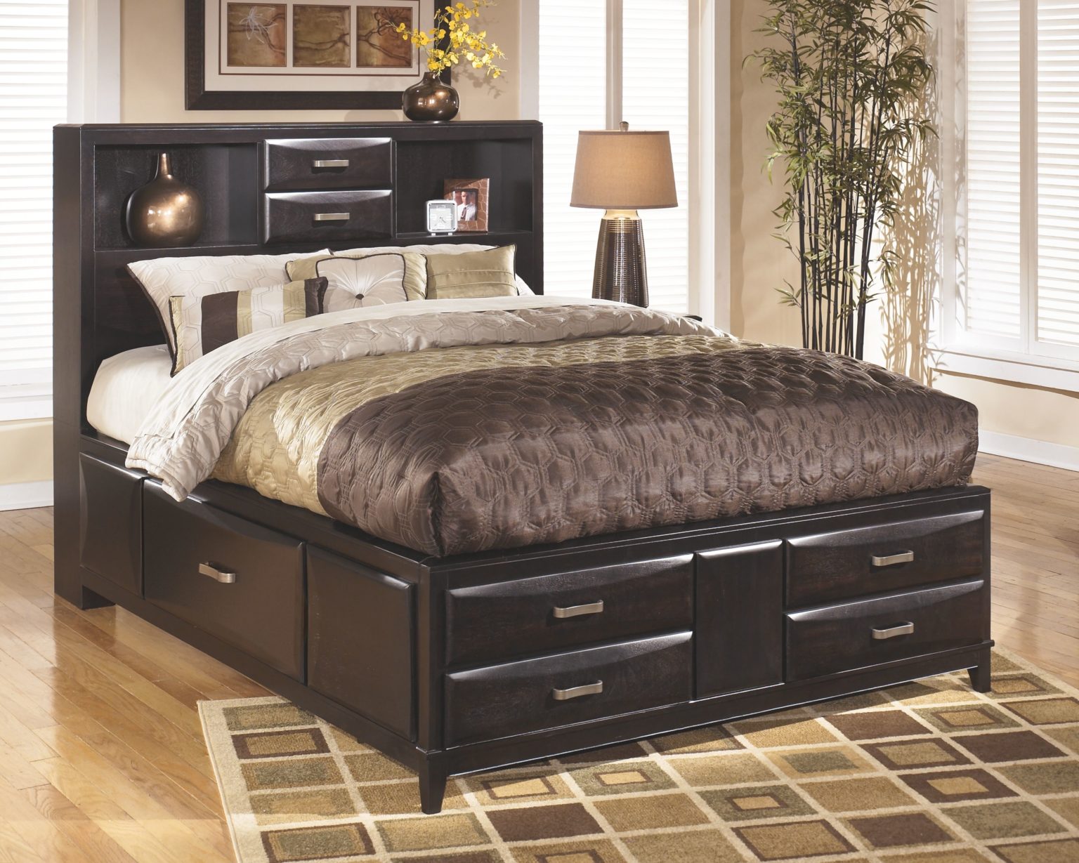 king size storage bed with memory foam mattress