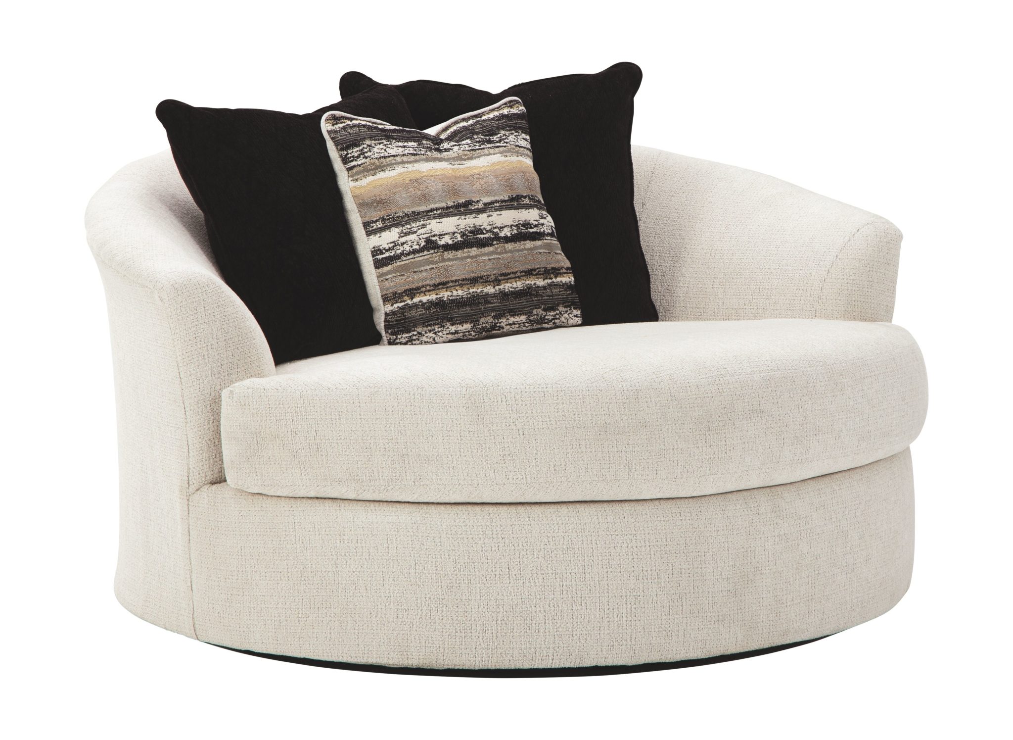 Cambri - Snow - Oversized Round Swivel Chair - EZ Furniture Sales & Leasing