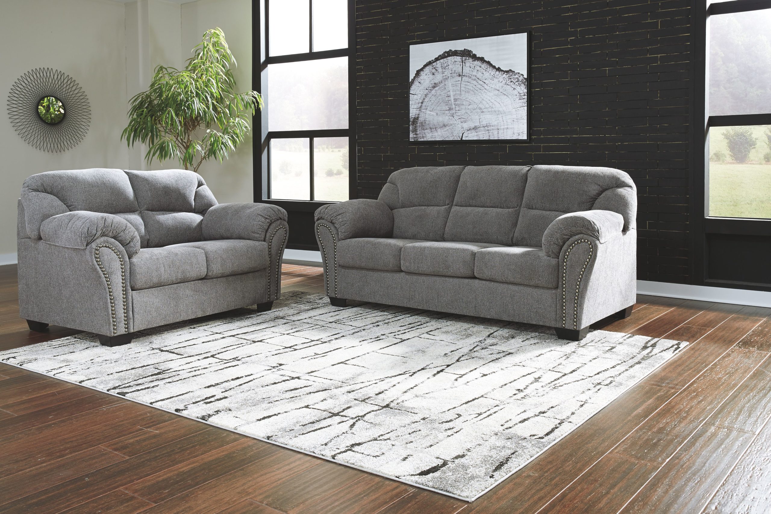 Allmaxx - Pewter - Sofa Loveseat - EZ Furniture Sales 