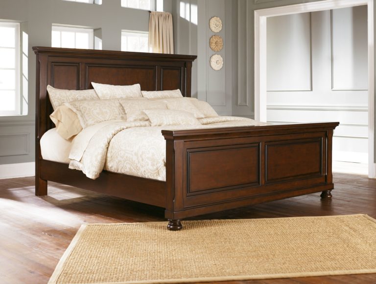 Porter - Rustic Brown - Queen Panel Bed - EZ Furniture Sales & Leasing