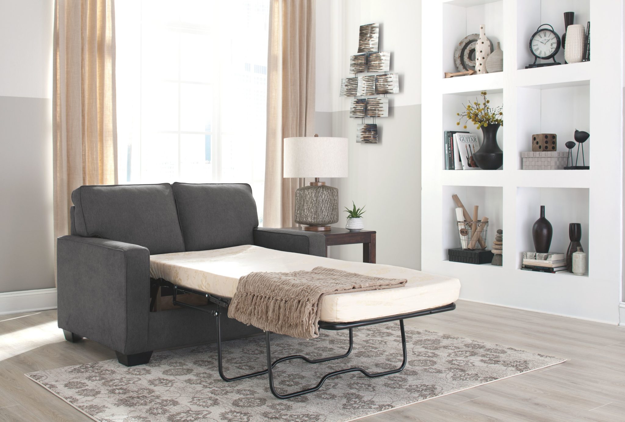 Zeb - Charcoal - Twin Sofa Sleeper - EZ Furniture Sales & Leasing