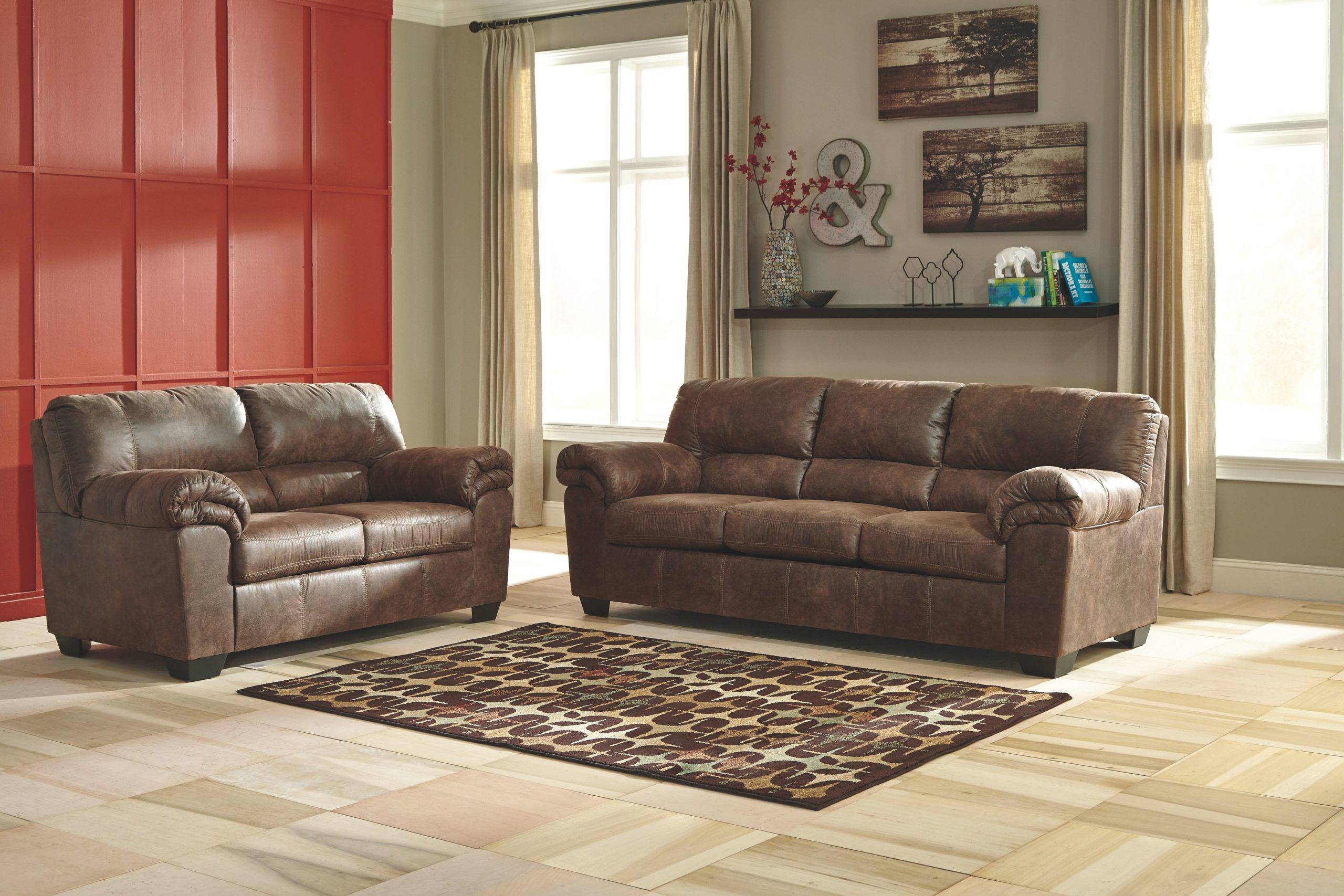 bladen coffee faux leather sofa