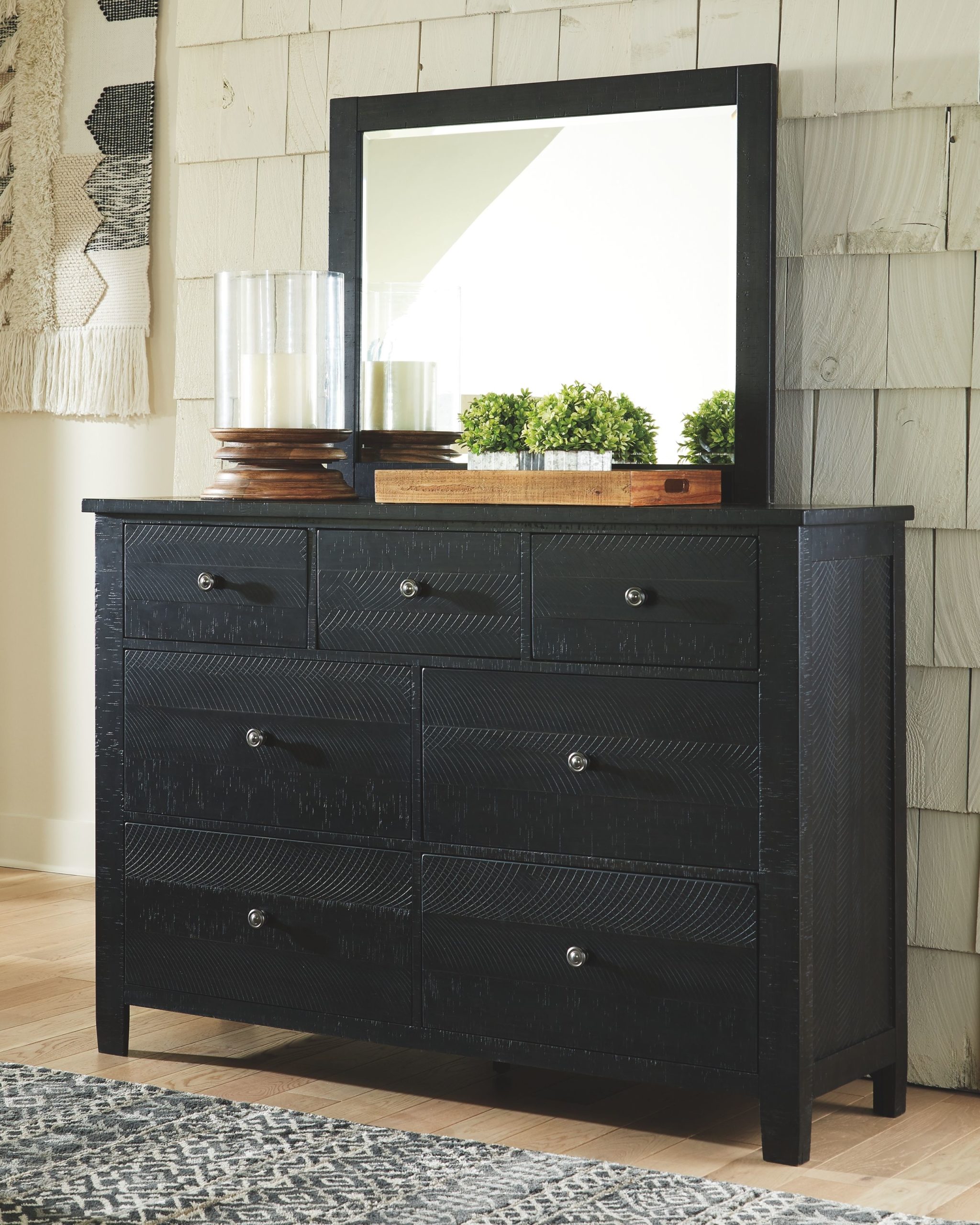 Noorbrook - Black - Dresser, Mirror - EZ Furniture Sales & Leasing