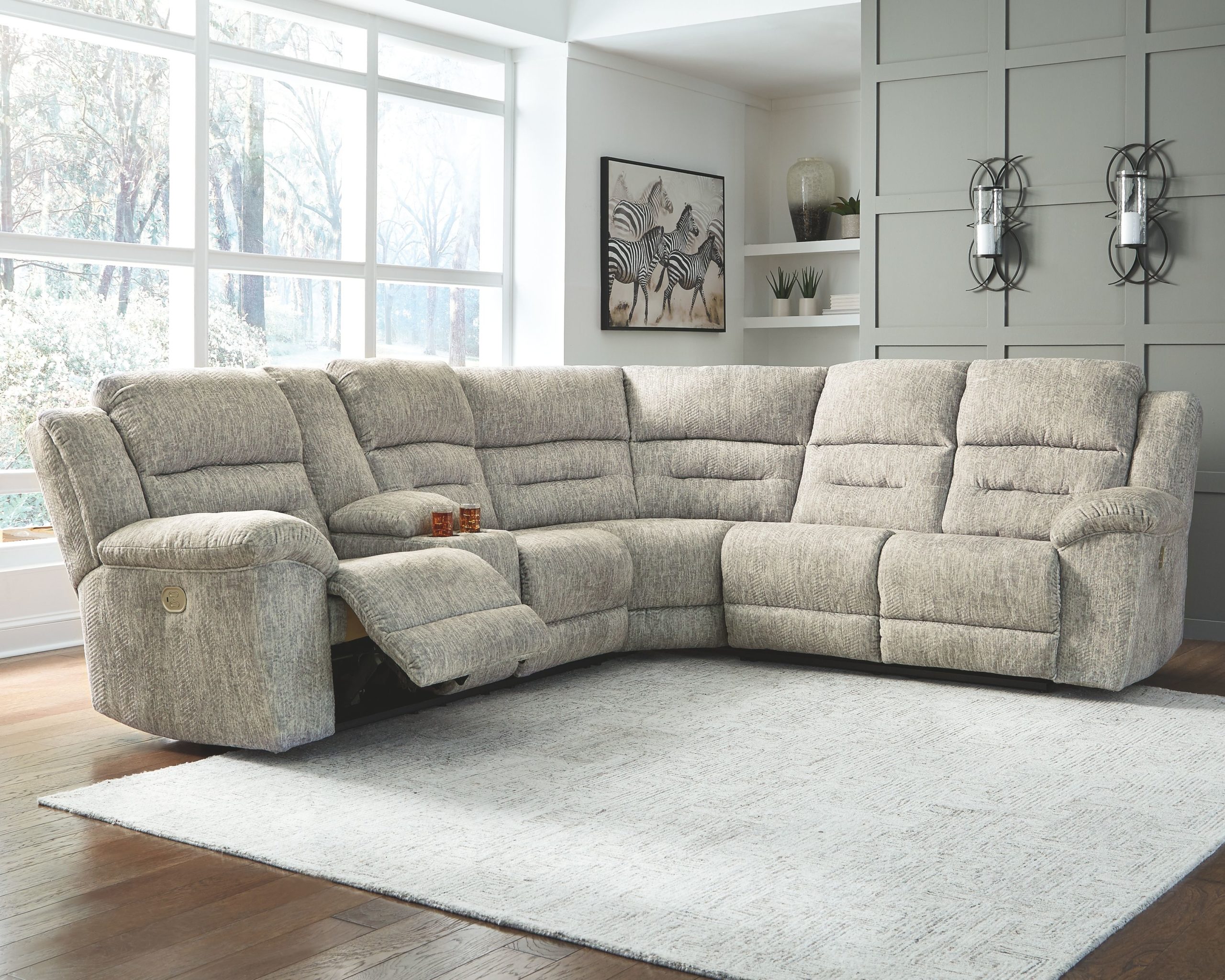 Family Den - Pewter - 3 Pc. - Power Reclining Sectional - EZ Furniture ...