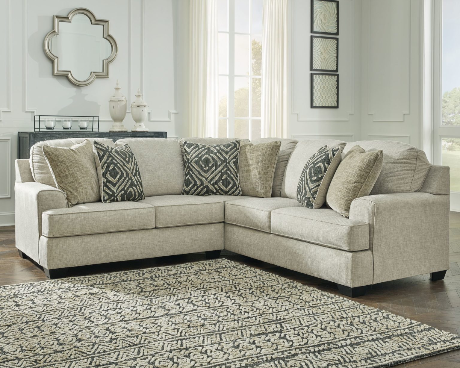 Ashley Furniture - Wellhaven - Linen - Right Arm Facing Sofa With ...