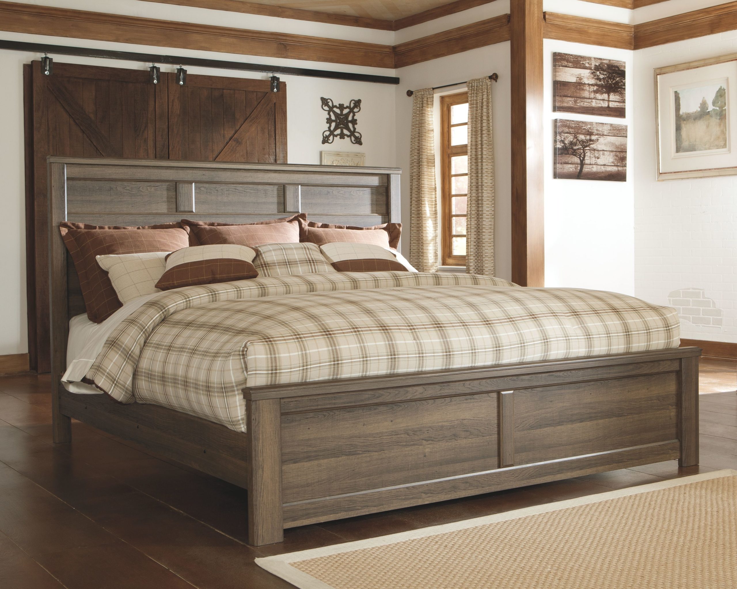 Ashley Furniture Juararo Dark Brown California King Panel Bed Ez Furniture Sales Leasing