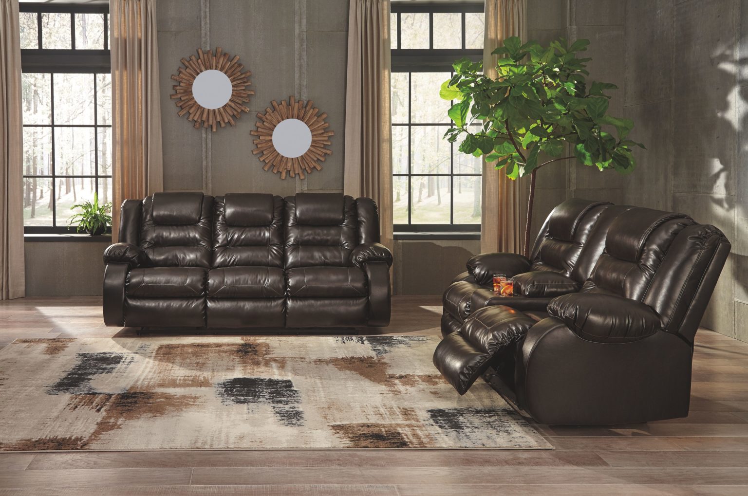 Vacherie Chocolate Reclining Living Room Set