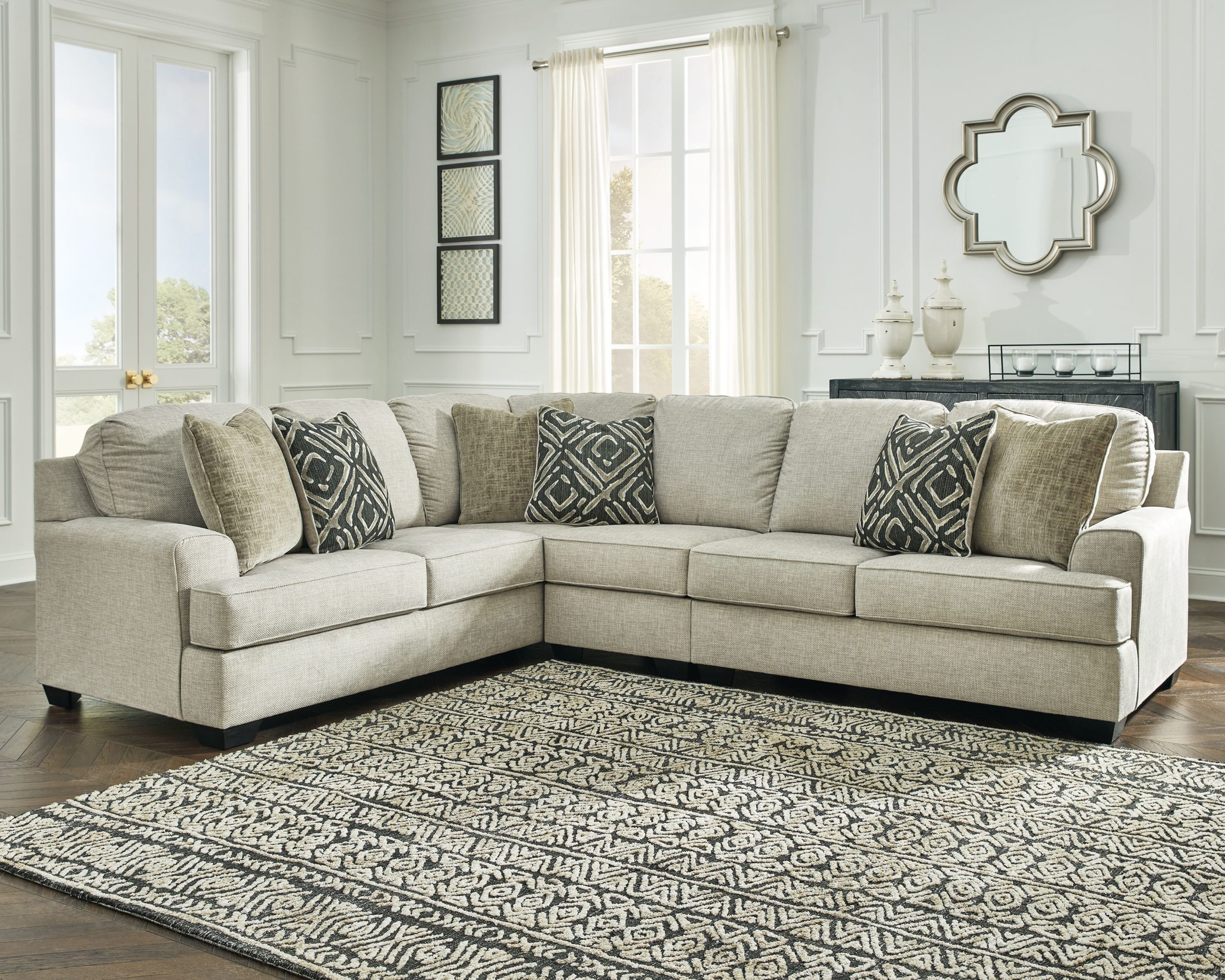Ashley Furniture Wellhaven Linen Left Arm Facing Sofa With Corner Wedge 3 Pc Sectional Ez S Leasing