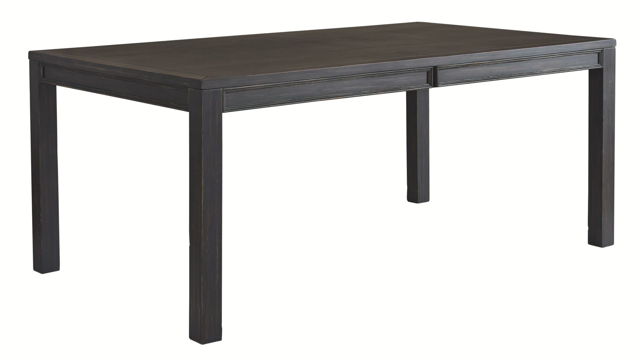 black rectangular dining room table