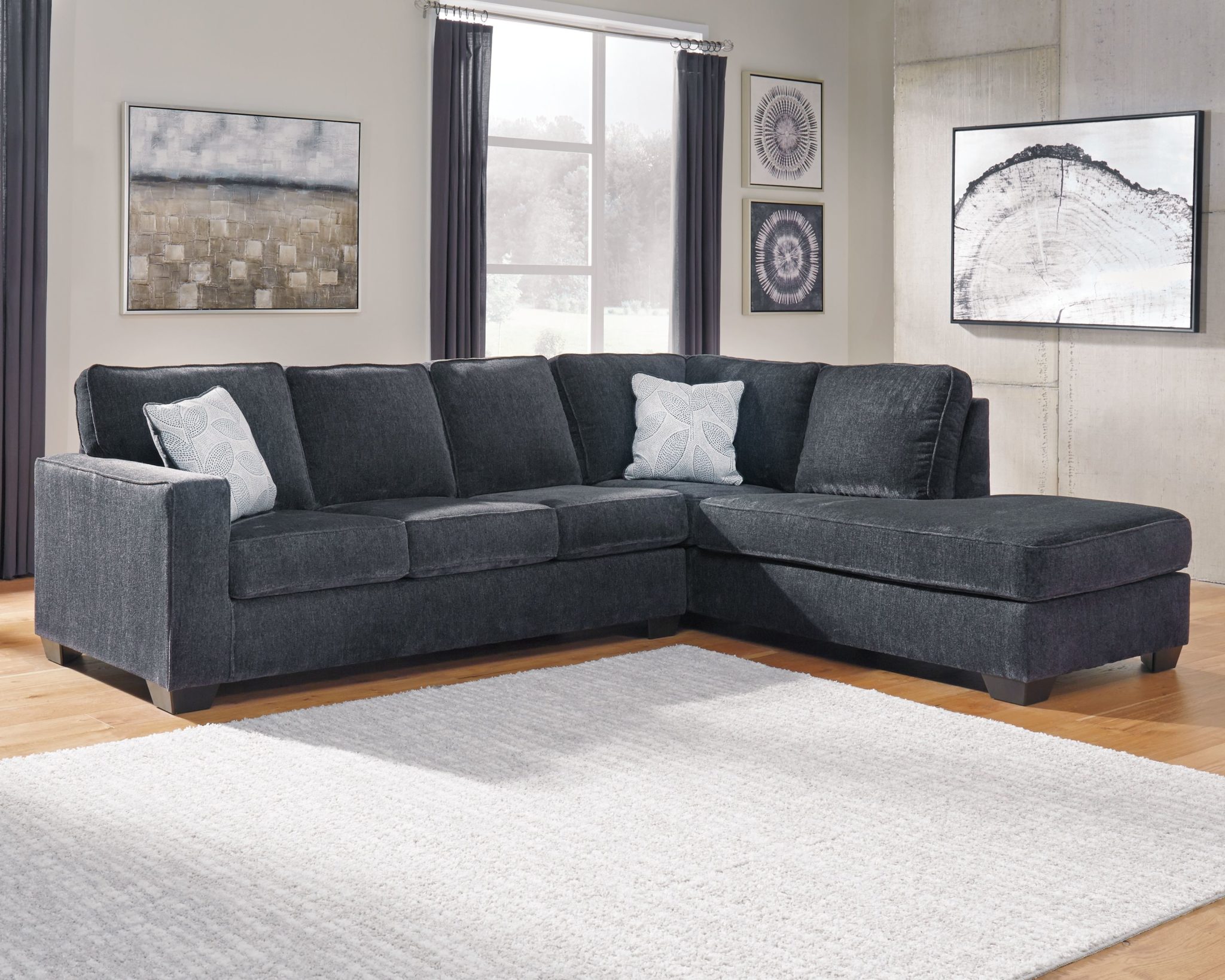 Ashley Furniture - Altari - Slate - Left Arm Facing Sofa 2 Pc Sectional