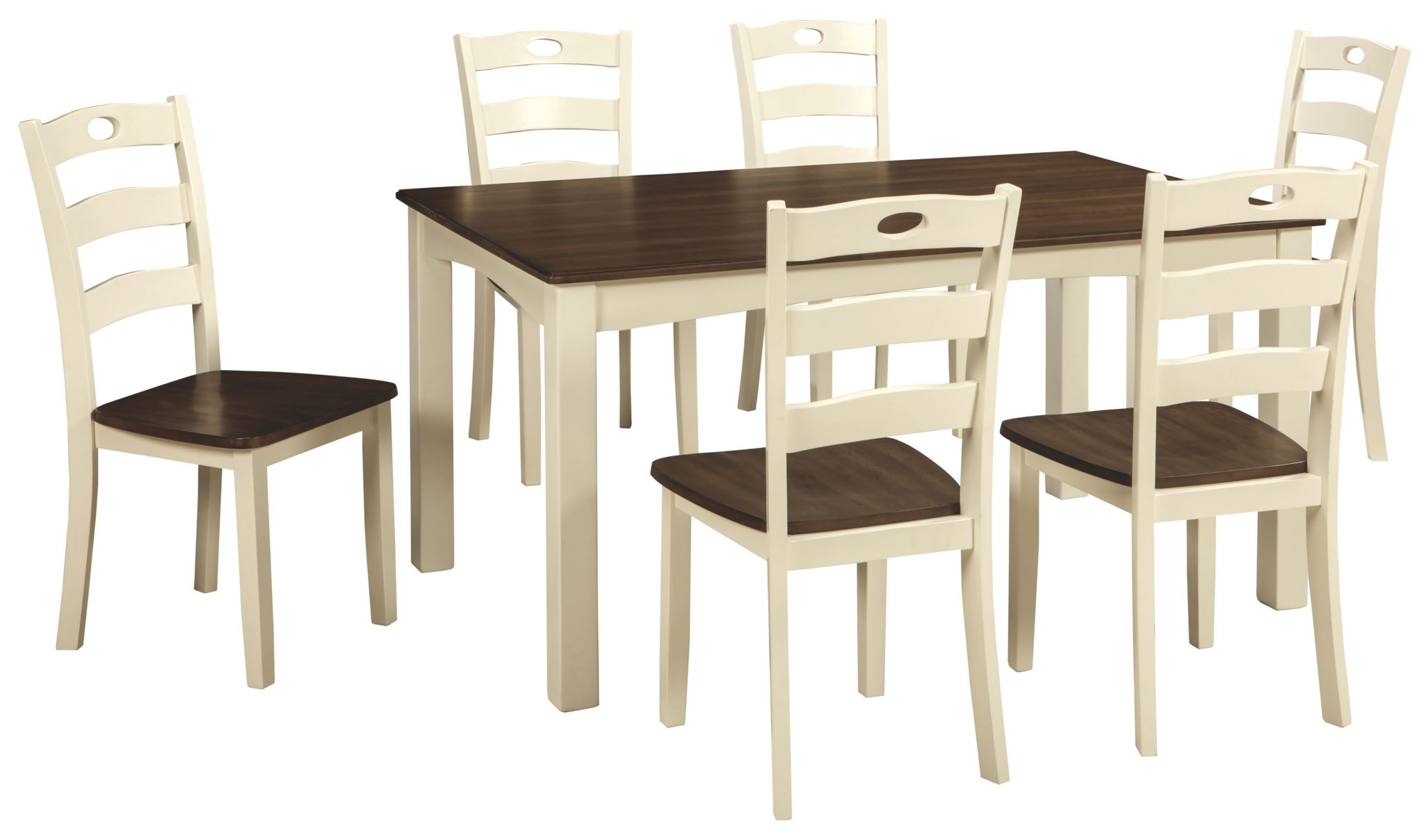 Ashley Furniture - Woodanville - Cream/Brown - Dining Room Table Set (7