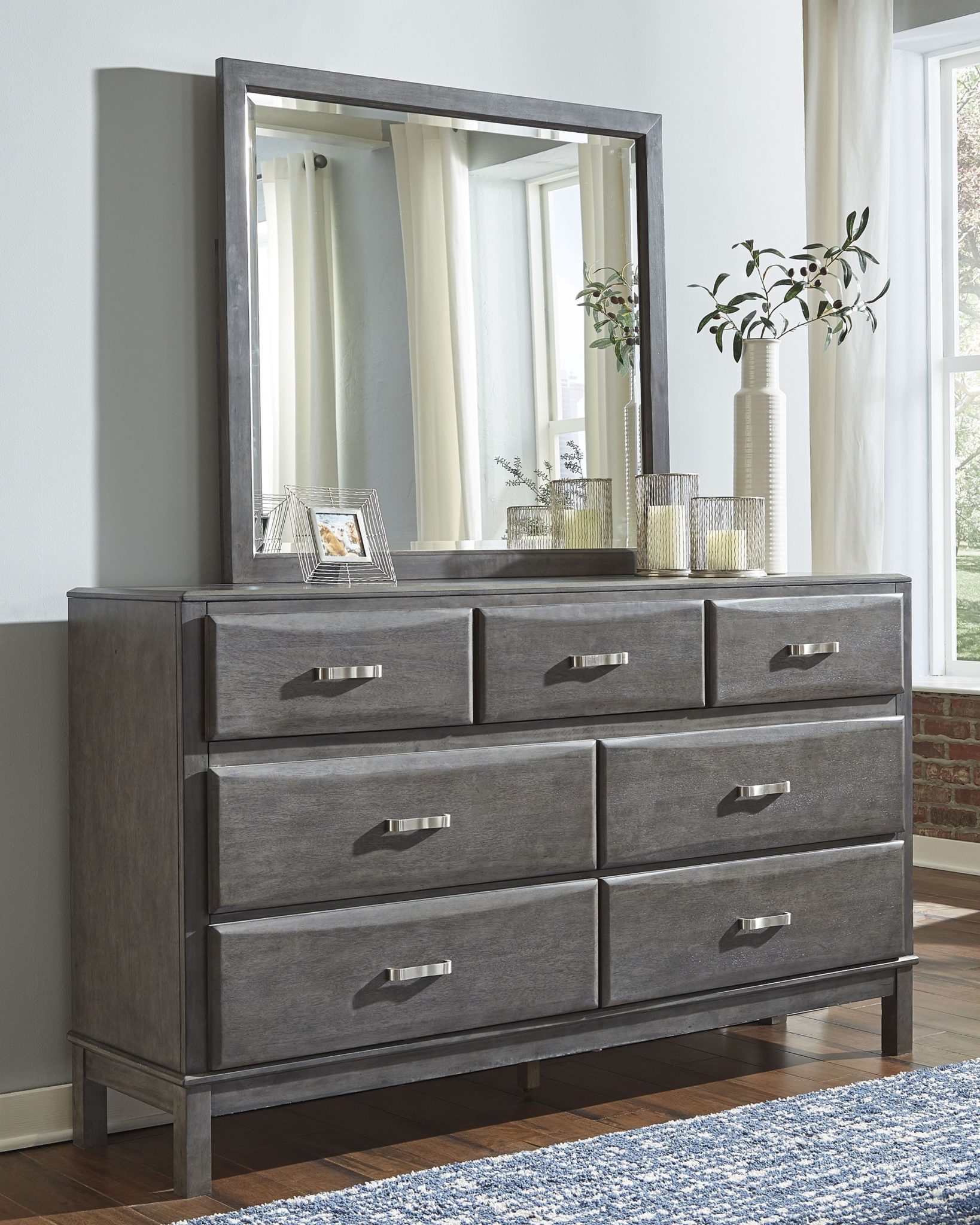 Caitbrook Gray Dresser, Mirror EZ Furniture Sales & Leasing