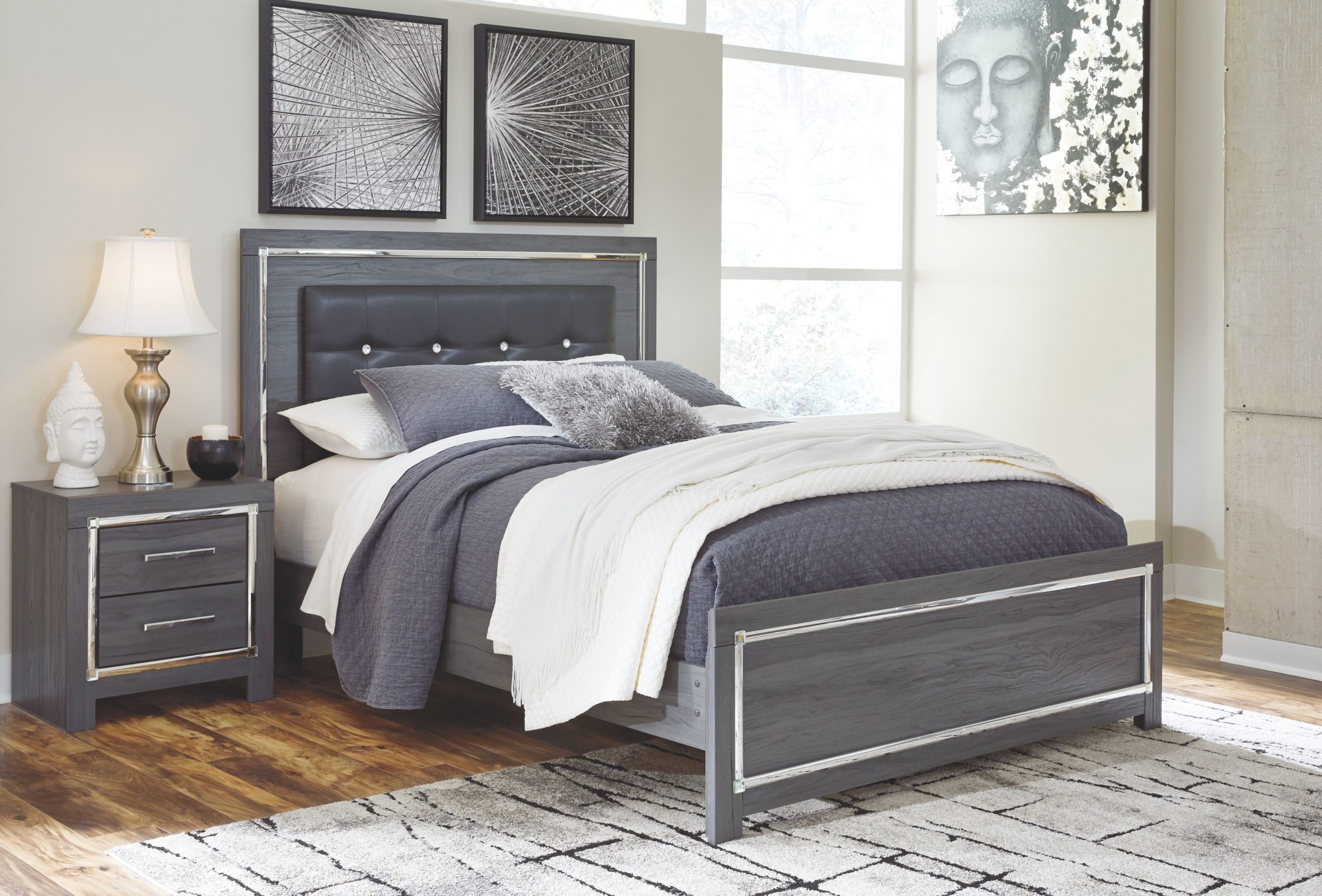 ashley bedroom furniture gray and black lodanna