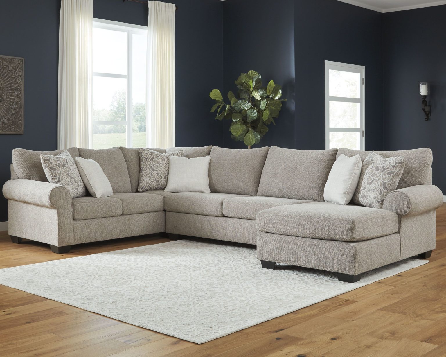 Ashley Furniture - Baranello - Stone - Left Arm Facing Sofa 3 Pc