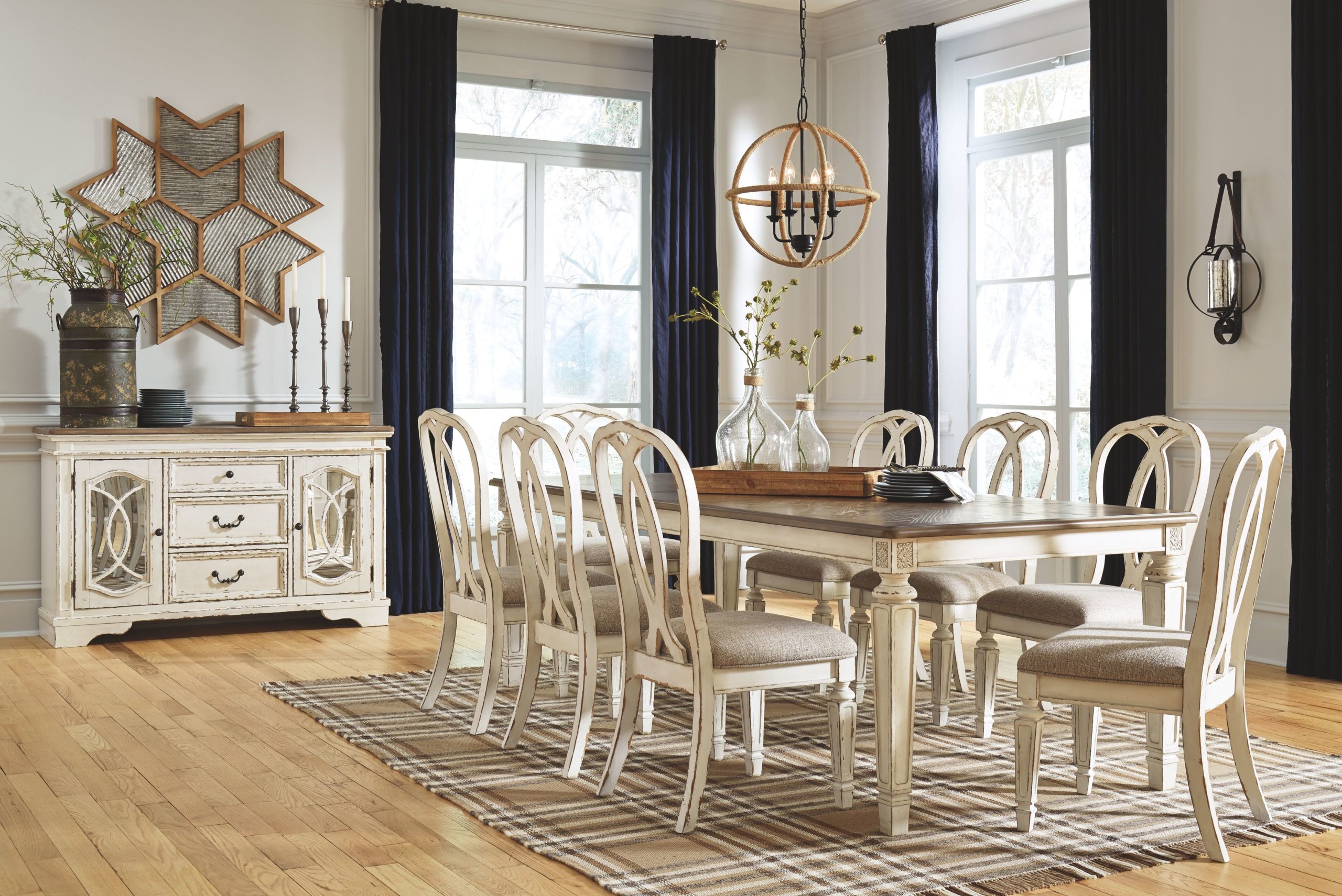 Bloomingdales Dining Room Set With White Chairs
