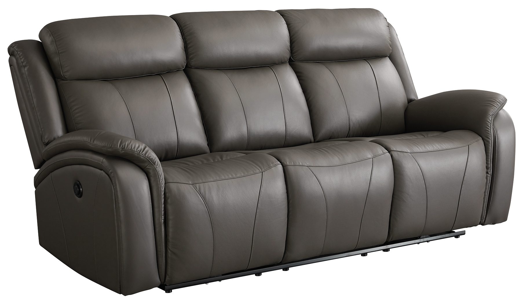 latimer brown faux leather power reclining sofa