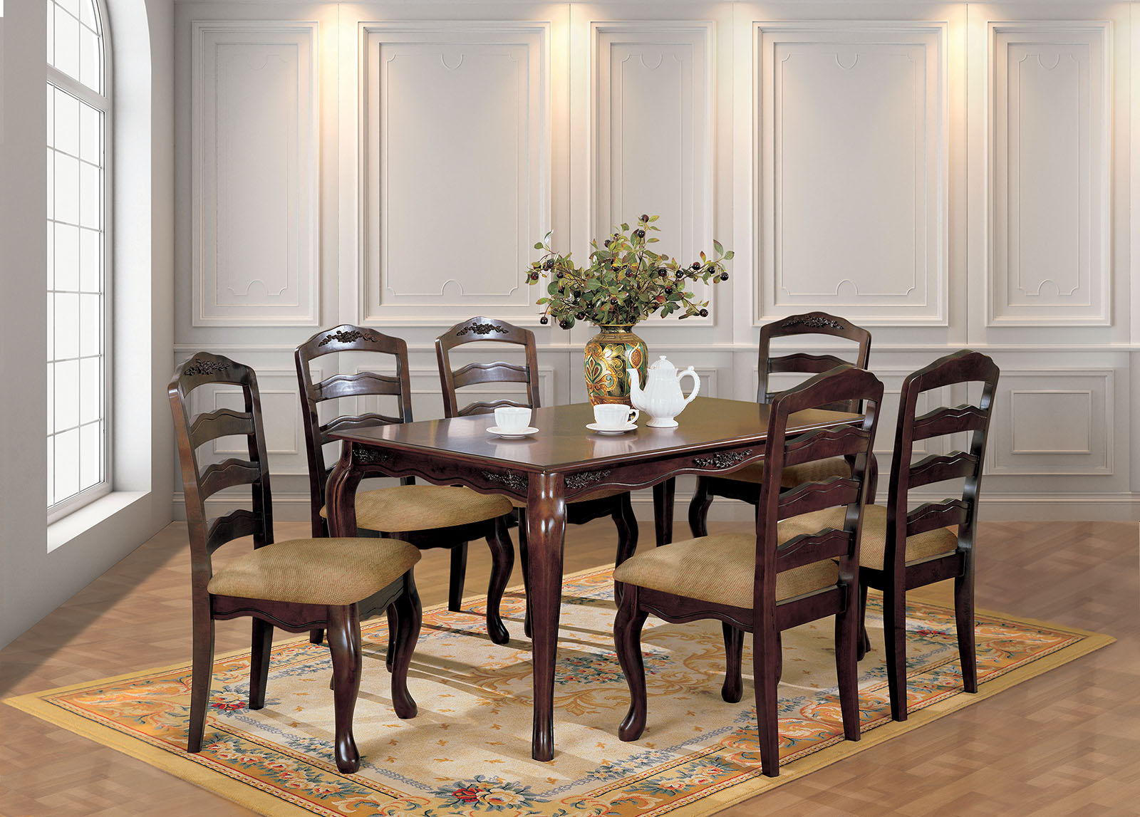 Furniture of America Townsville Dining Table Dark Walnut EZ Furniture Sales & Leasing