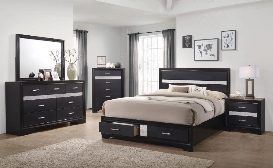 Coaster Fine Furniture - Louis Philippe - 5 Pc Bedroom Set - Panel Queen  Bed & Nightstand & Dresser & Mirror & Chest - EZ Furniture Sales & Leasing