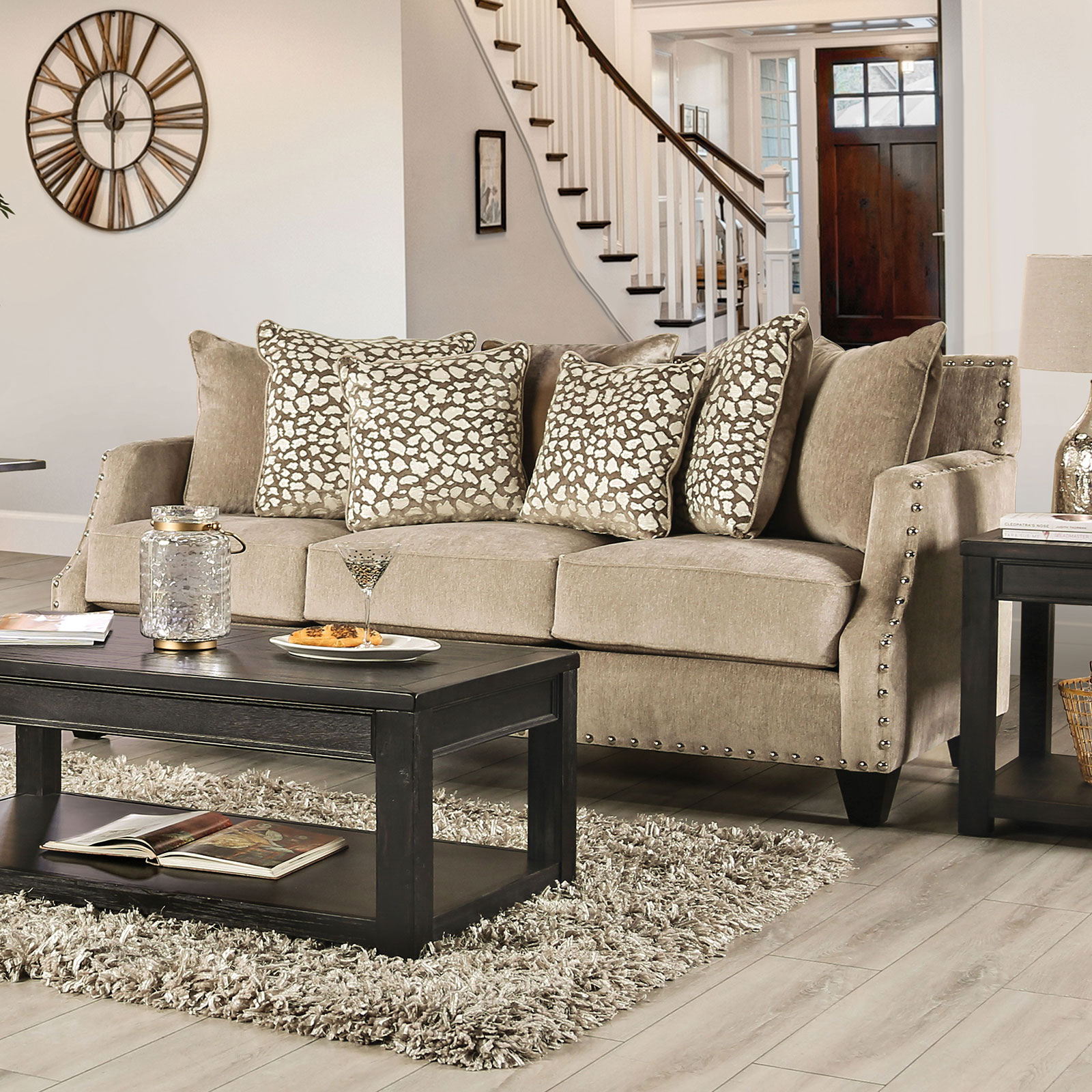 Furniture of America Hendon Sofa Beige EZ Furniture Sales & Leasing