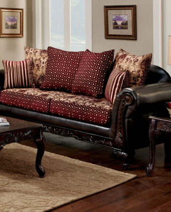 Furniture of America - Theodora Sofa and Loveseat Set in Black -  SM7505-SF-LV