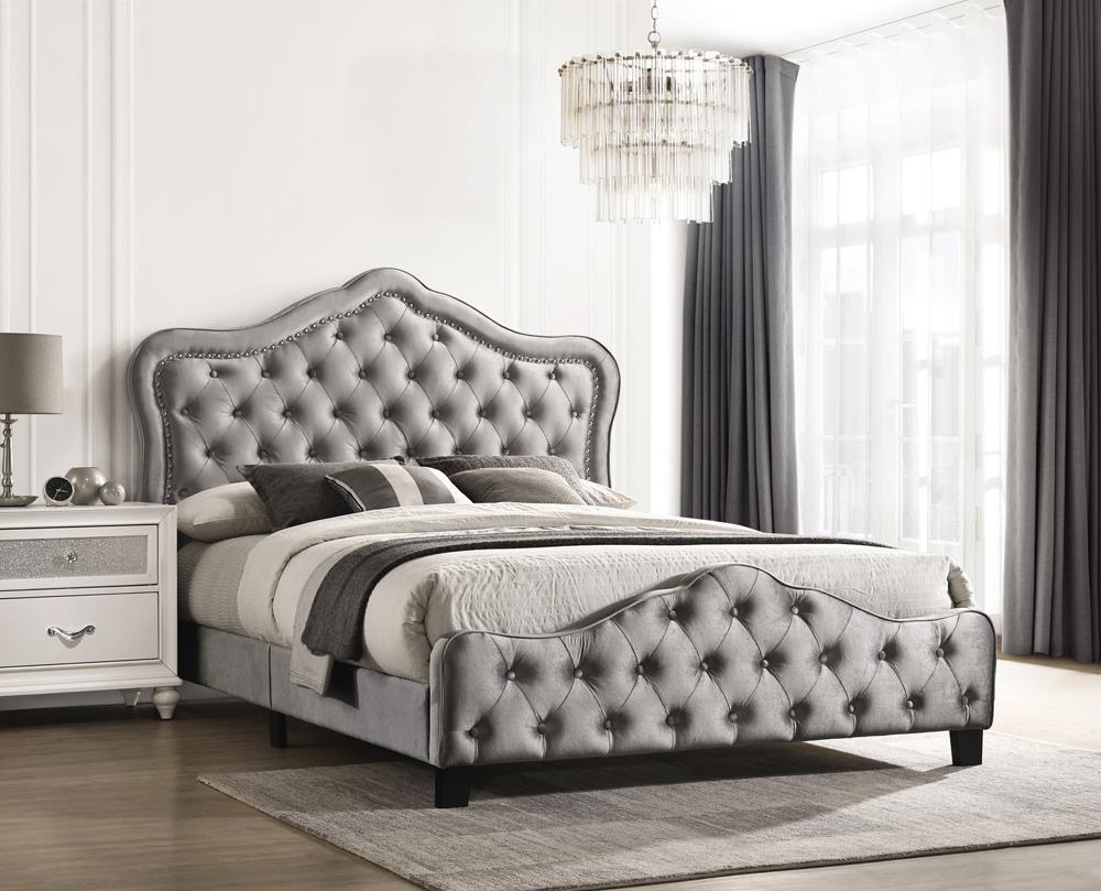 Coaster Fine Furniture - Bella - King Upholstered Tufted Panel Bed ...