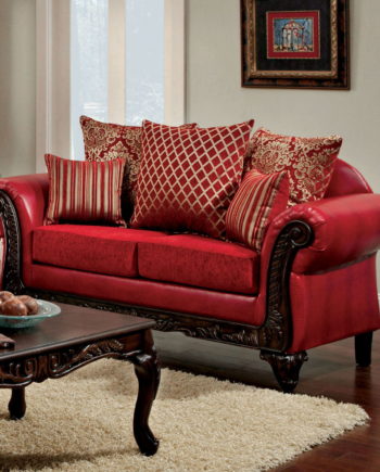 Traditional Purple Chenille Loveseat Furniture of America SM7743