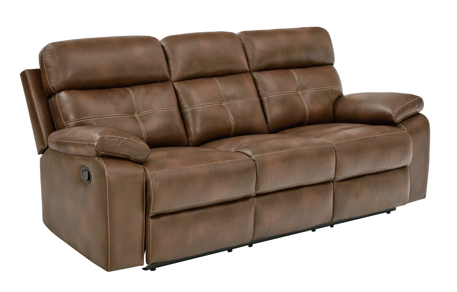 Coaster Fine Furniture Damiano Motion Reclining Sofa Light Brown