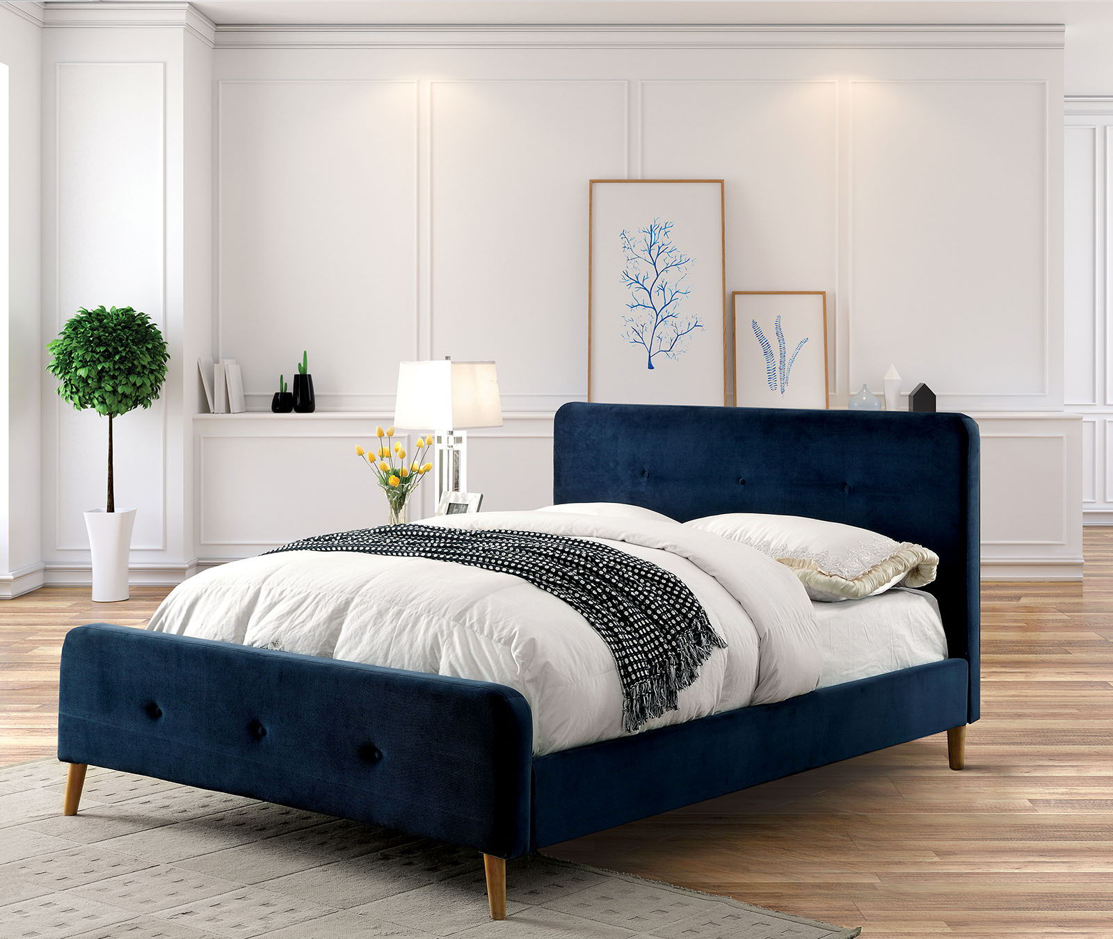 Furniture of America - Barney - Full Bed - Navy - EZ Furniture Sales ...