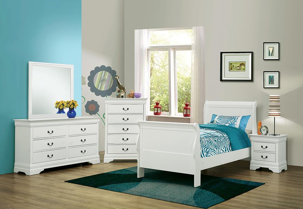 Coaster Fine Furniture - Louis Philippe - 5 Pc Bedroom Set - Panel Queen  Bed & Nightstand & Dresser & Mirror & Chest - EZ Furniture Sales & Leasing