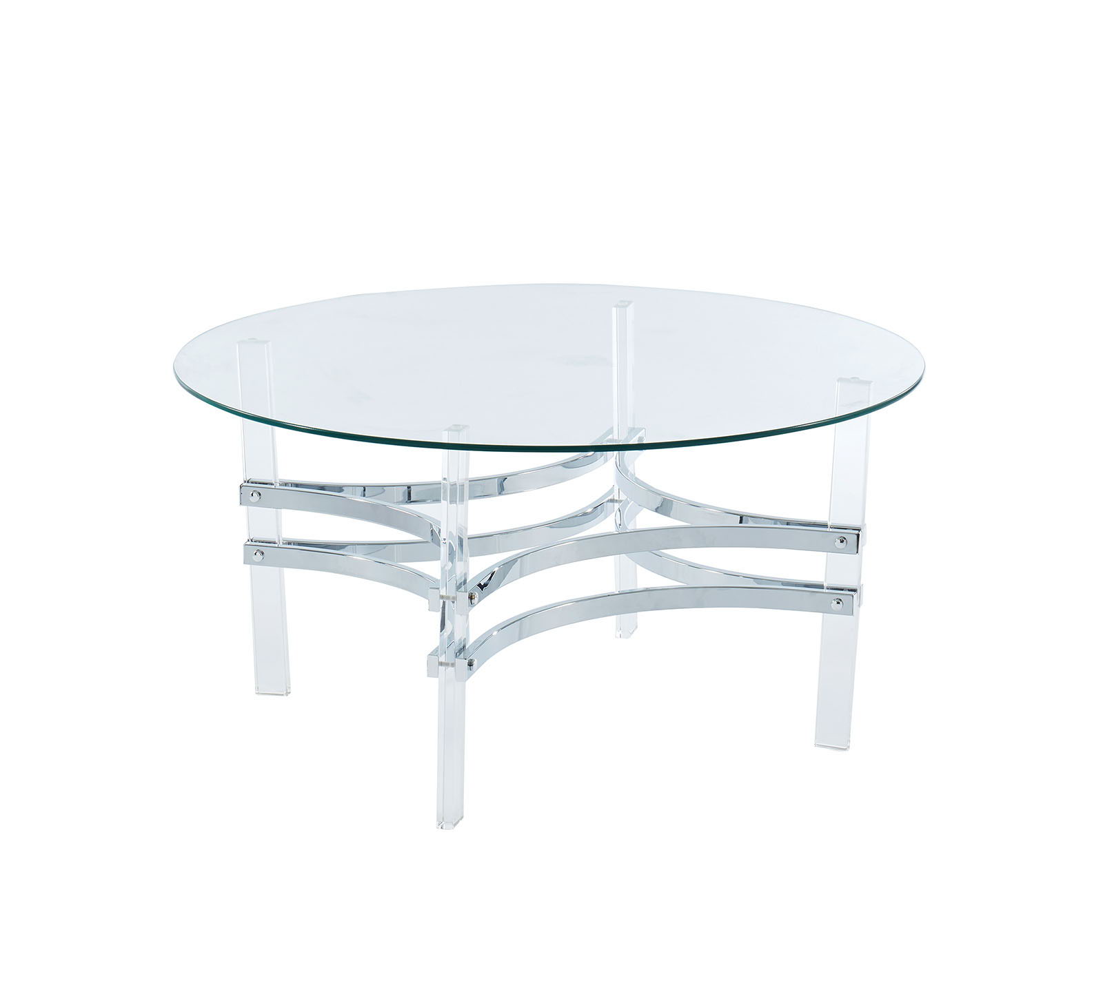 Furniture of America - Tirso - Round Coffee Table - Chrome - EZ ...