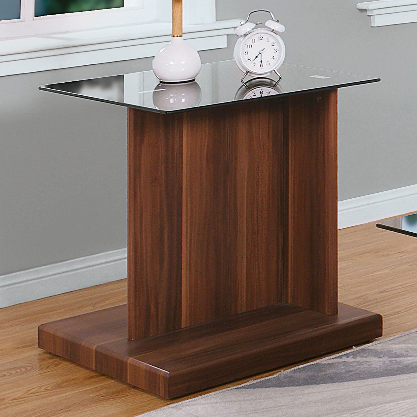 Furniture of America - Mannedorf - End Table - Black / Dark Walnut - EZ ...