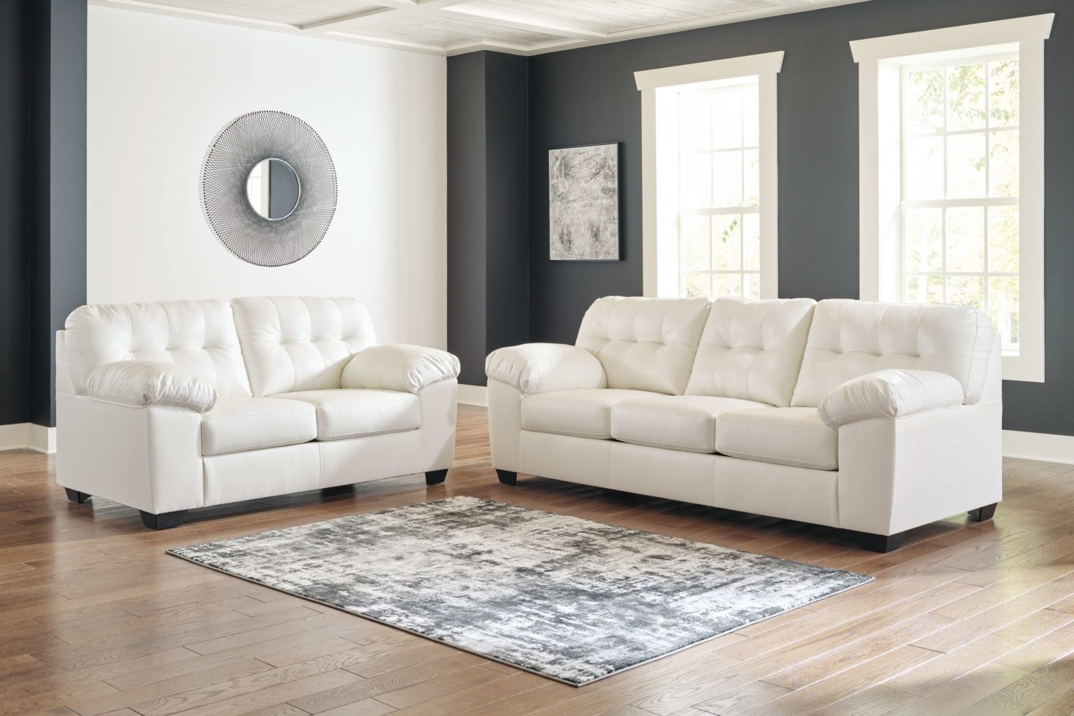 donlen white living room set