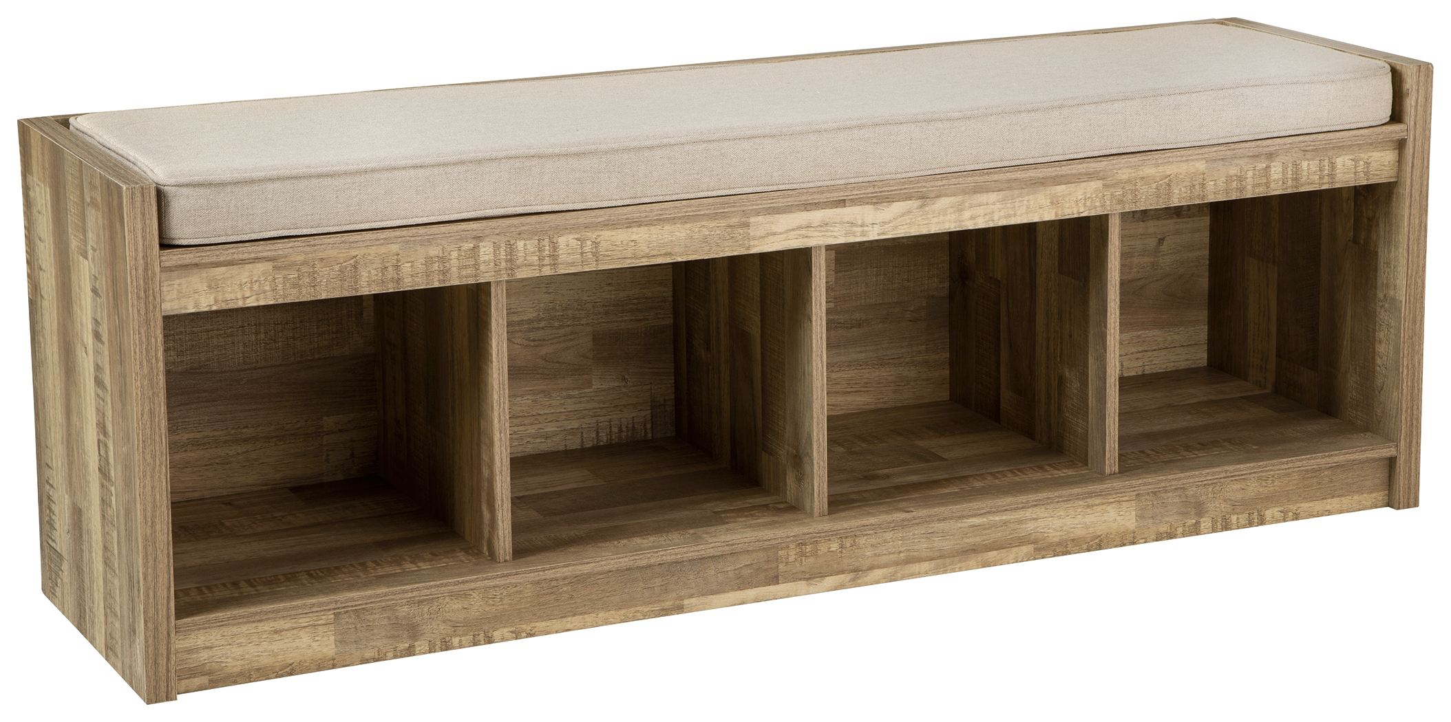 Ashley Furniture - Gerdanet - Beige - Bench With 4 Open Storages - EZ ...