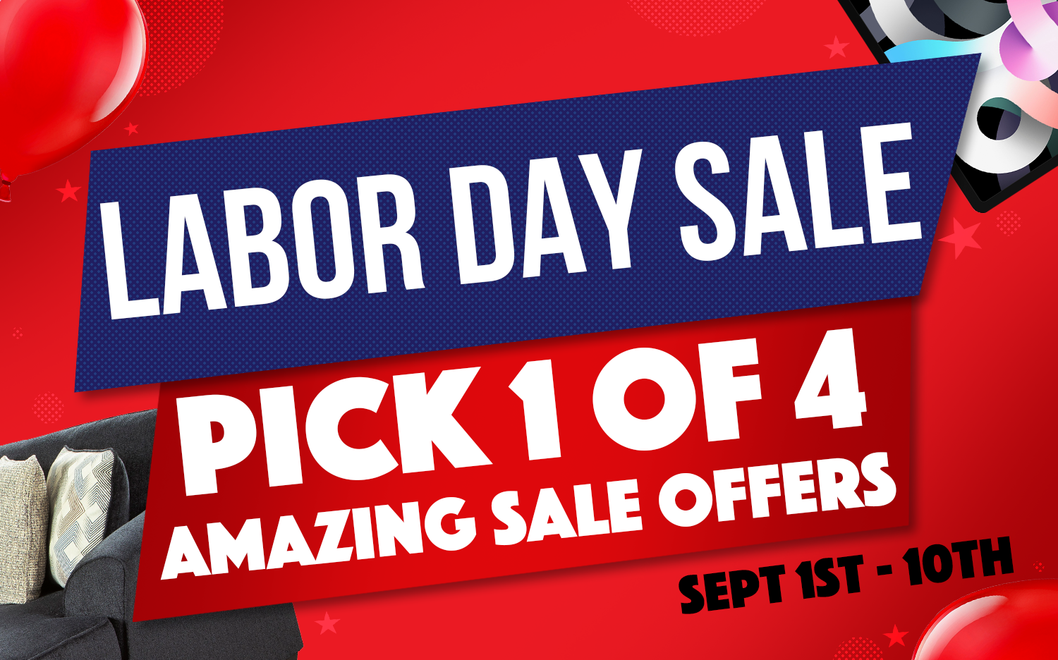 labor day sale banner image 2022 EZ Furniture Sales & Leasing