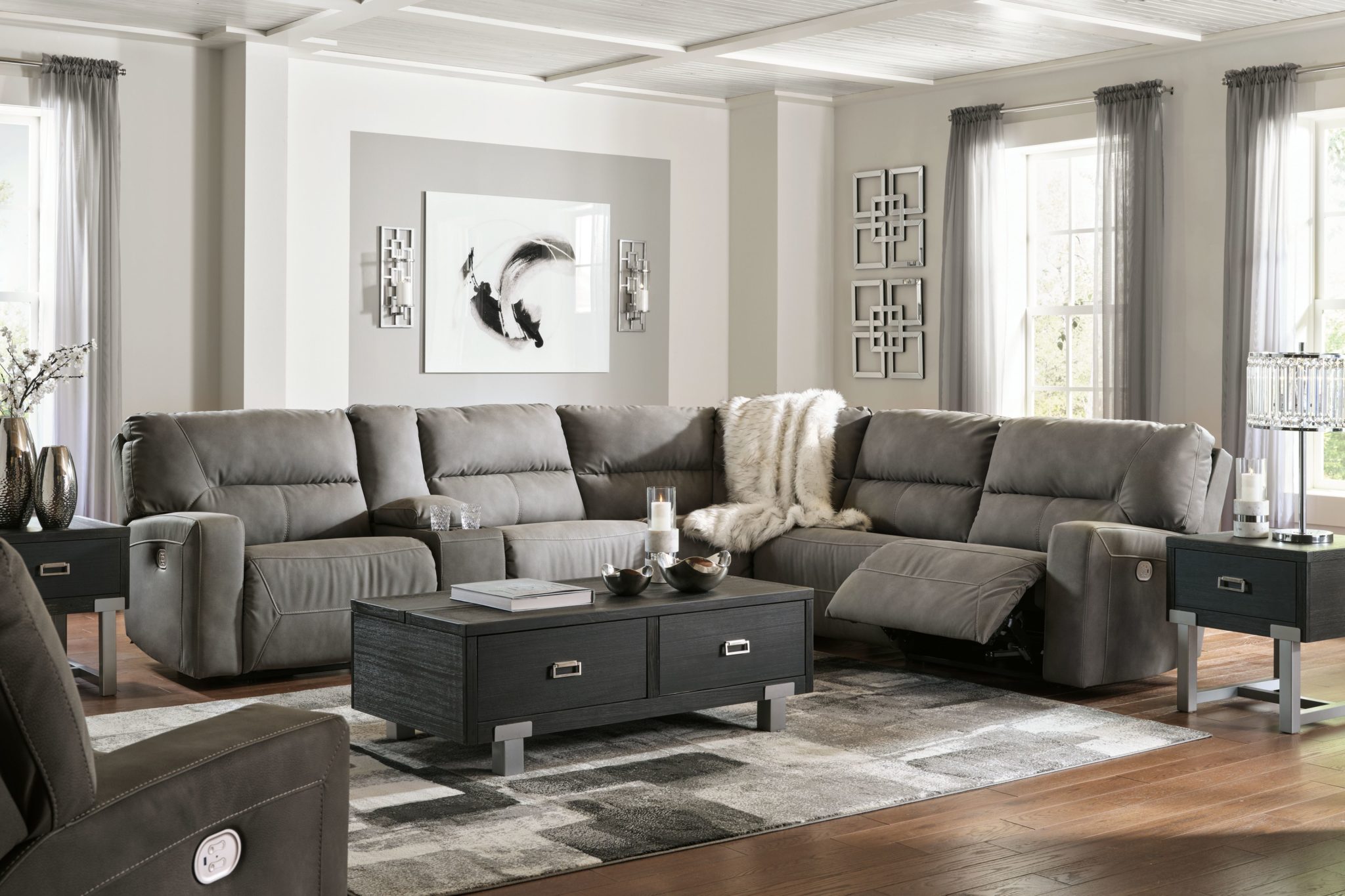 Ashley Furniture Nextgen Durapella Slate 7 Pc. Power Reclining