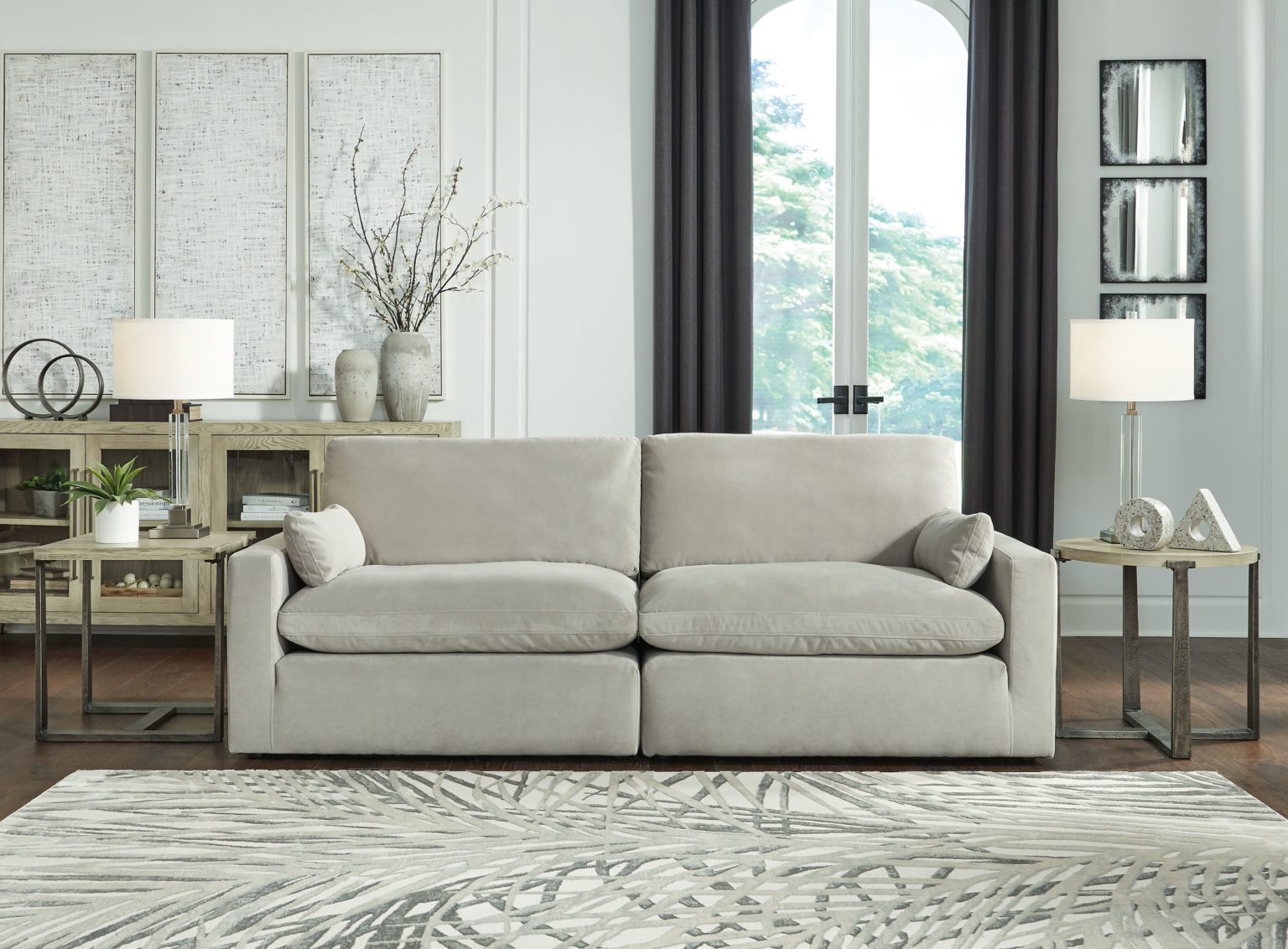 Ashley Furniture Sophie Gray Loveseat 2 Pc Sectional EZ