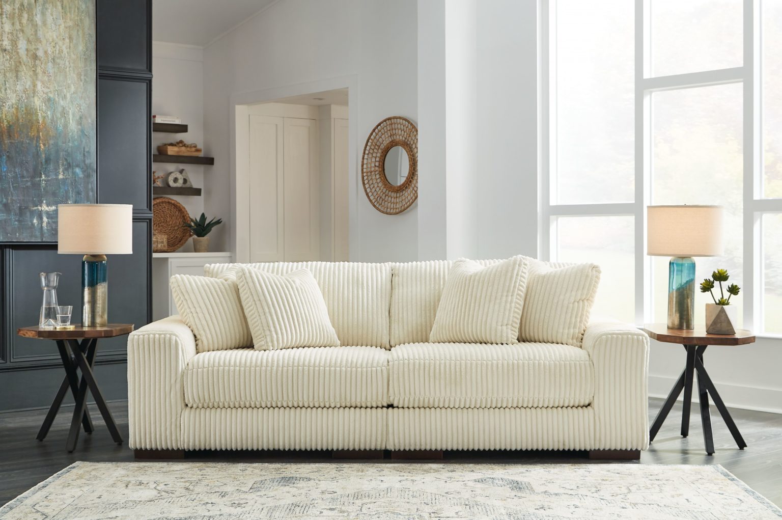 Ashley Furniture Lindyn Ivory Sectional Sofa 2 Pc EZ Furniture