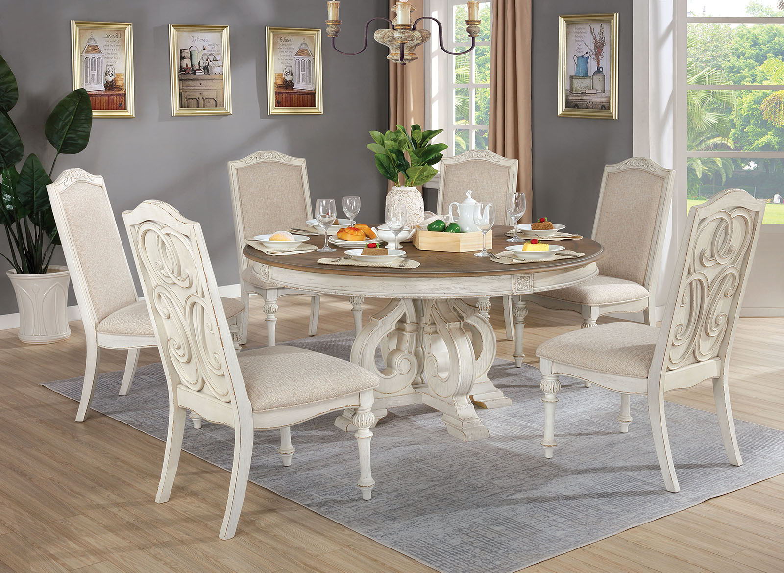 antique white dining tables