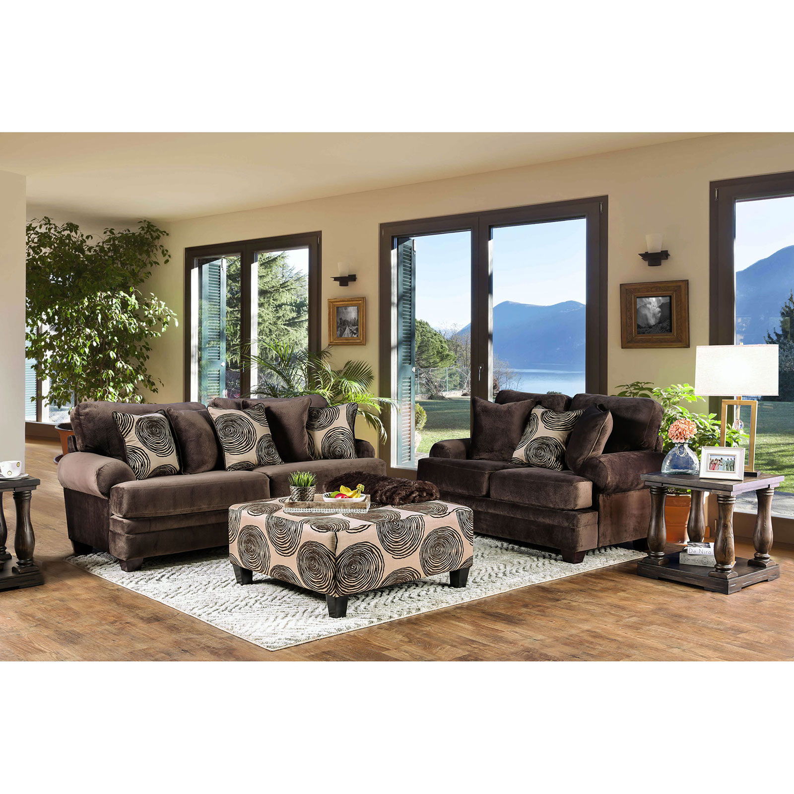 Furniture of America Bonaventura Gray Loveseat